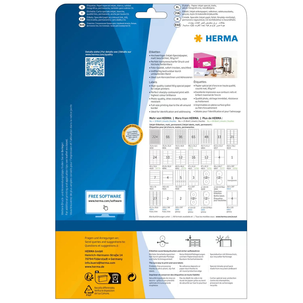 EAN 4008705088305 - HERMA 8830 etiqueta de impresora Blanco Etiqueta para impresora autoadhesiva imagen 2