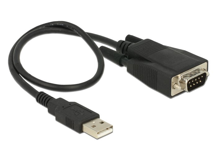 Delock 62958 Adaptador Usb 2.0 Tipo-A Macho > 1 X Serial Rs-232 Db9 Macho Con Tornillos Y Tuercas Protección Esd