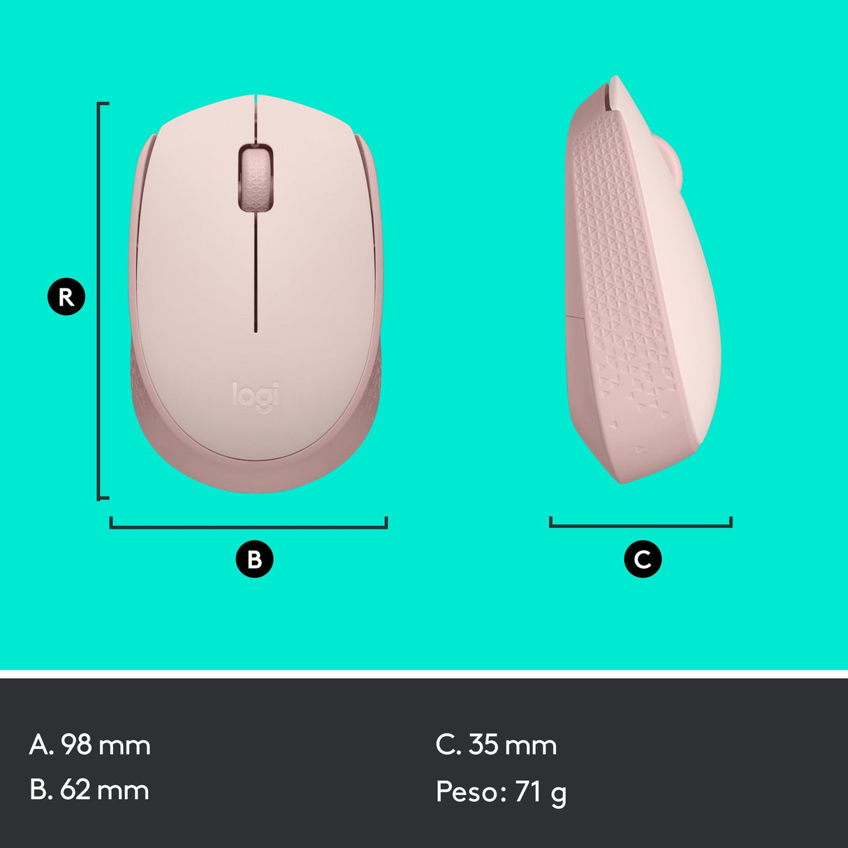 Logitech M171 Ratón Inalámbrico Rosa 910-006865