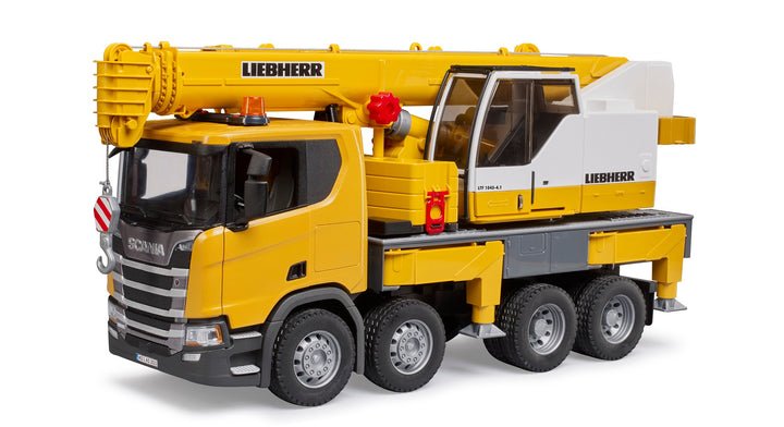 Bruder Scania Super 560r Liebherr Camión Grúa Con Módulo De Luz Y Sonido, 3571