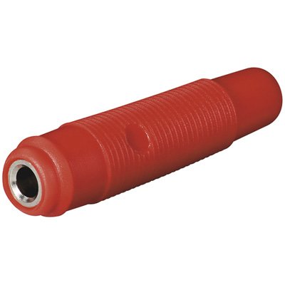 Conector  Banana 4mm Hembra Rojo Goma Blanda