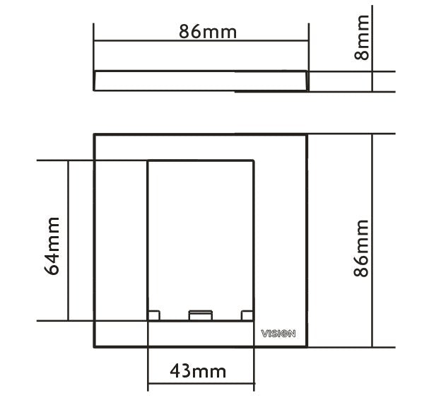 Vision Tc3 Surr1g Placa De Pared Y Cubierta De Interruptor Blanco