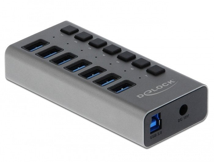 Delock Hub Superspeed Usb 3.0 Con 7 Puertos + Interruptor