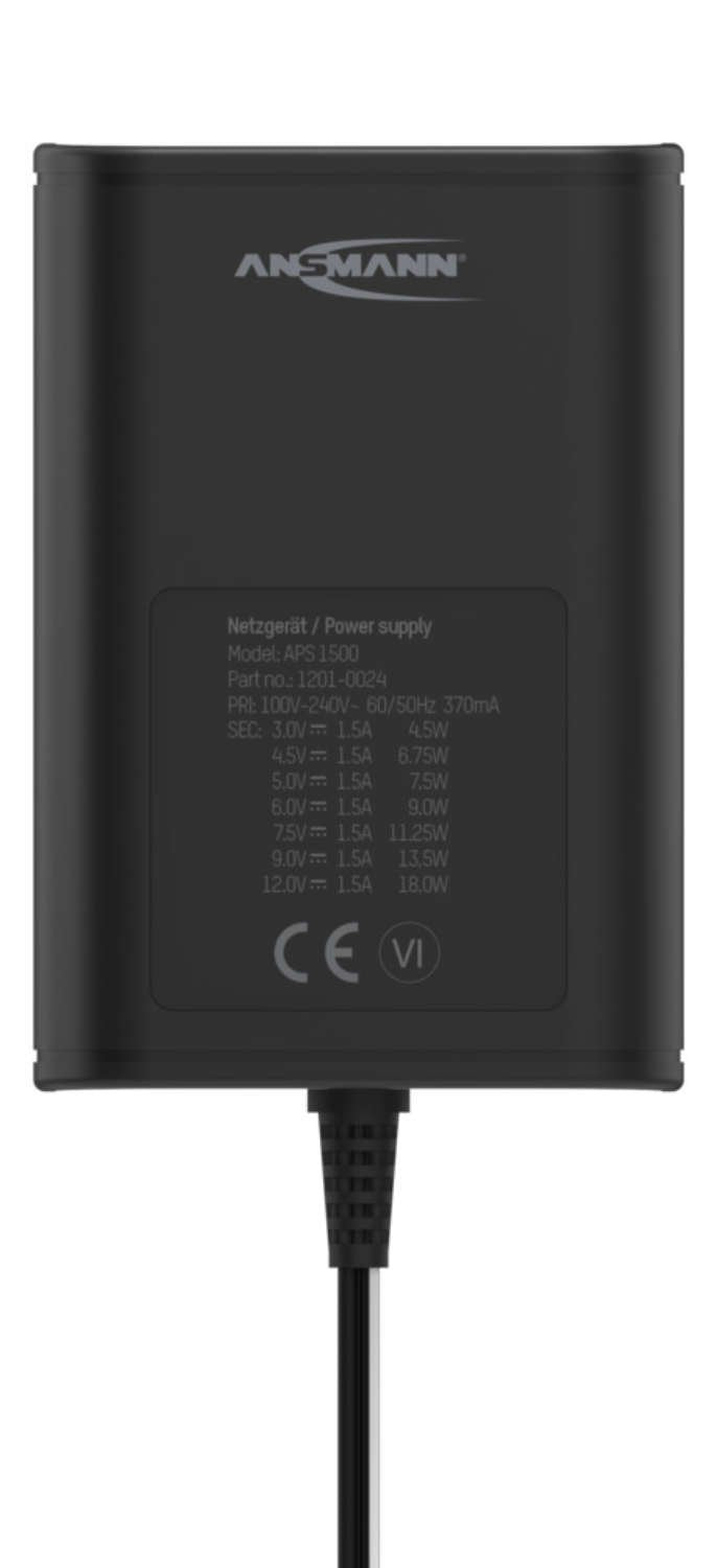 EAN 4013674164127 - Ansmann APS 1500 Universal Negro Corriente alterna Interior imagen 2