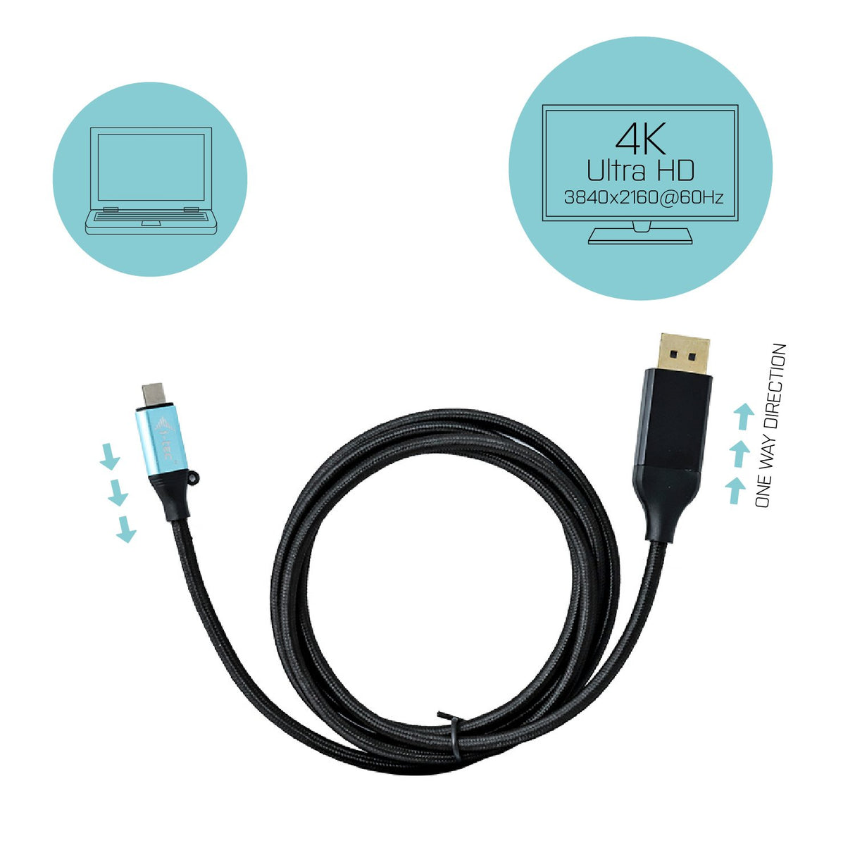 EAN 8595611702631 - i-tec C31CBLDP60HZ adaptador de cable de vídeo 1,5 m USB Tipo C Negro imagen 5