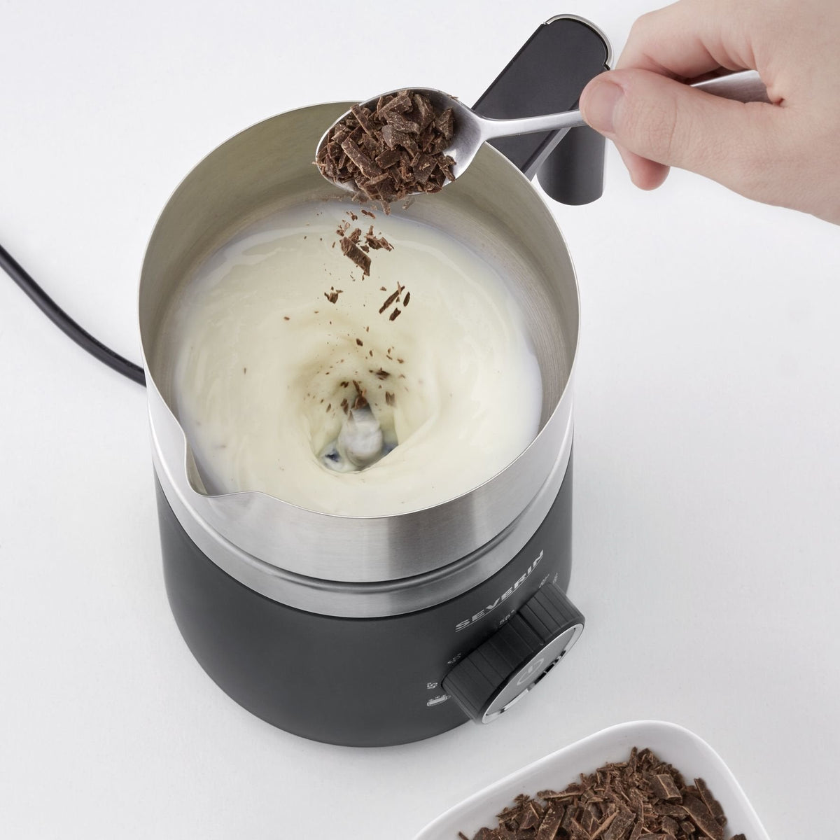 Severin Sm 3586 Espumador De Leche Automático Negro, Acero Inoxidable