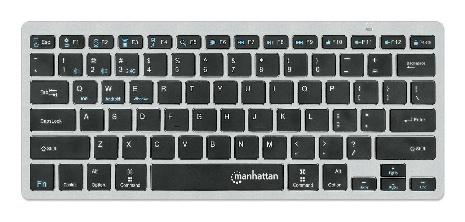 Teclado Aleman Manhattan 180559 Oficina Rf Wireless + Bluetooth Negro, Gris