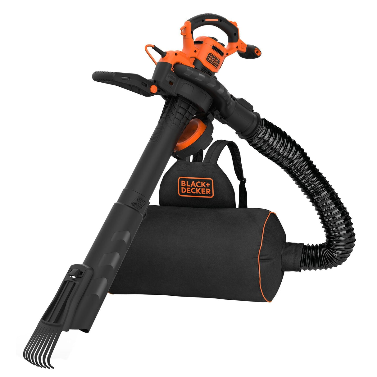 Soplador Black+Decker Beblv301-Qs De Hoja 3000 W, Aspirador/Soplador Negro/Naranja, Soplador De Mochila, 206 Kmh, 404 Kmh, 268 M³/H, 72 L, Negro, Naranja
