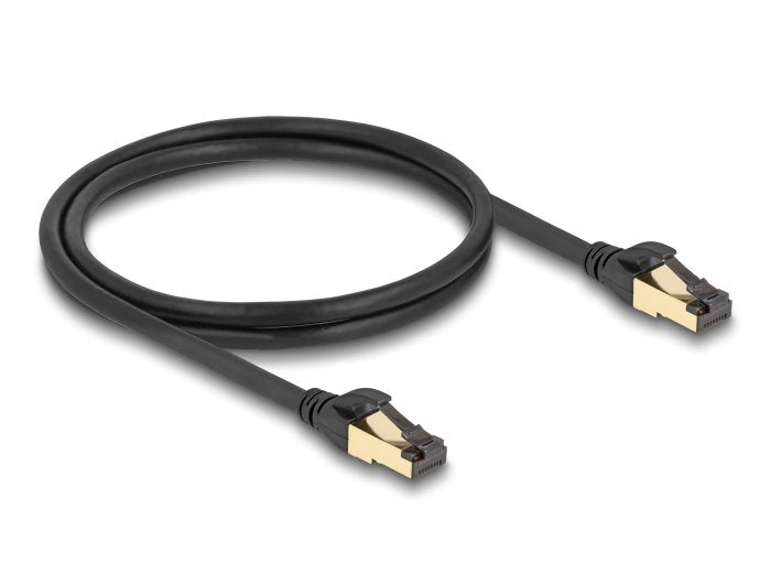 Delock 80248 Cable De Red Rj45 Cat.6a Macho A Macho S/Ftp Negro, 1 M, Con Cable Cat.7 Bruto Apto Para Uso Industrial Y En Exteriores