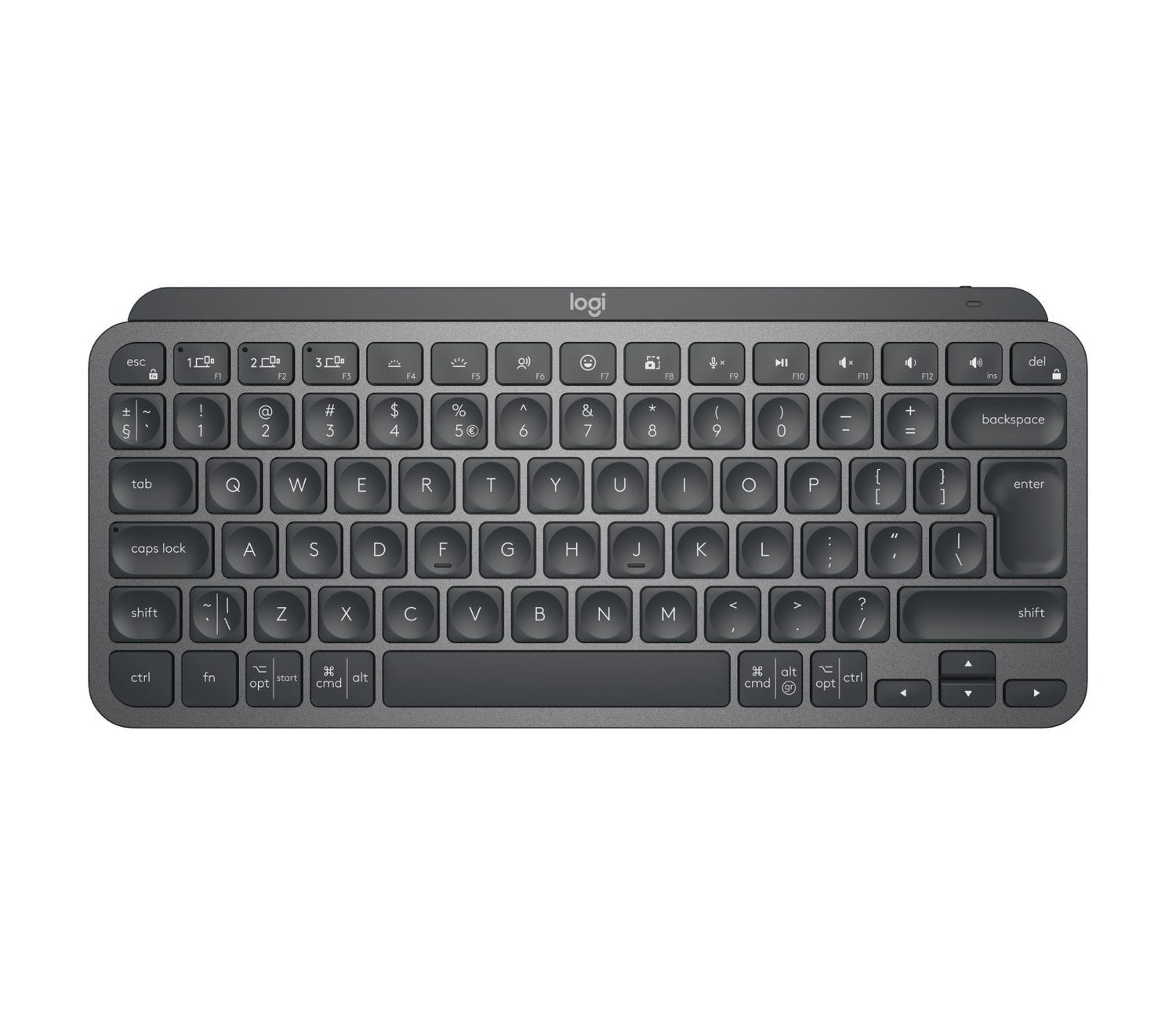 Teclado Inglés Logitech Mx Keys Mini For Business Rf Wireless + Bluetooth Qwerty Grafito