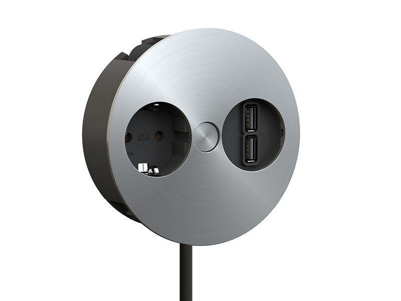 Toma De Empotrar Bachmann Twist 2s Con Cargador Usb, Acero Inoxidable