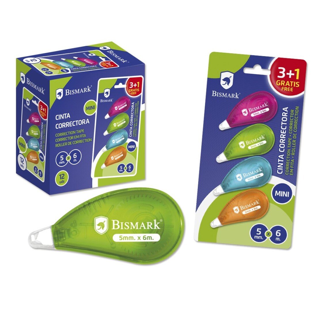 Bismark Cinta Correctora Mini 5mmx6m Neón