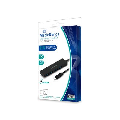 EAN 4260459615026 - MediaRange MRCS508 hub de interfaz USB 3.2 Gen 1 (3.1 Gen 1) Type-C 5000 Mbit/s Negro imagen 3
