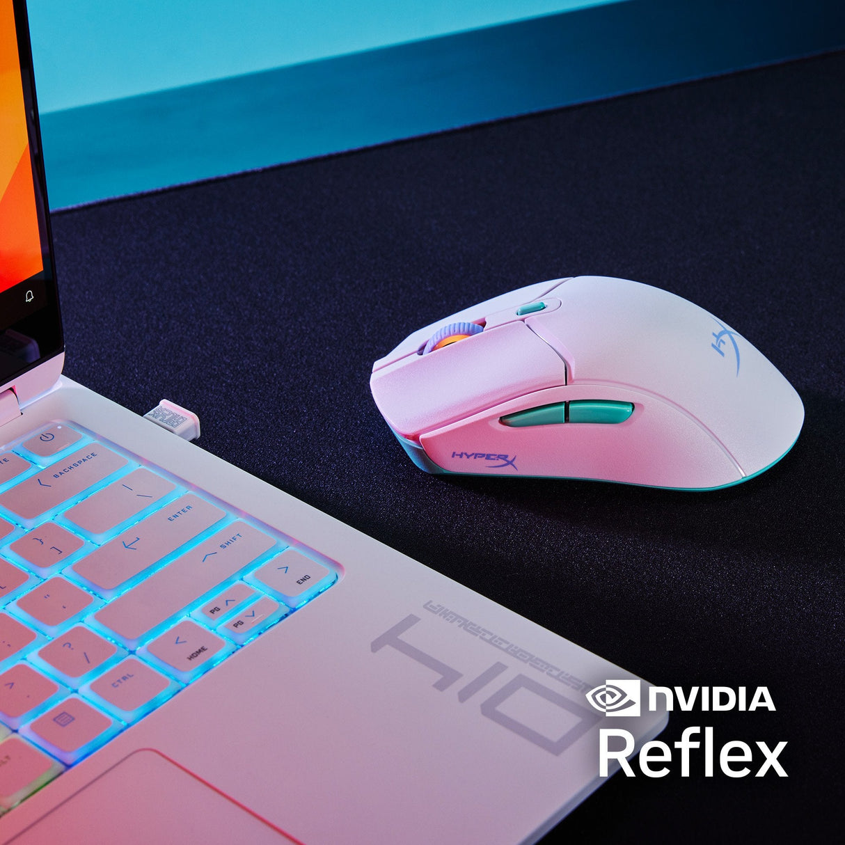 Hp Hyperx Pulsefire Haste 2 Core Inalámbricos: Ratón Gaming (Blanco/Verde/Púrpura)