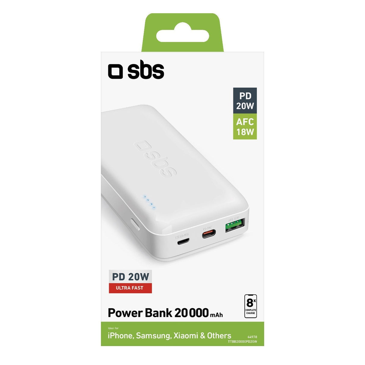 Batería Externa Sbs Ttbb20000pd20w 20000 Mah Blanco