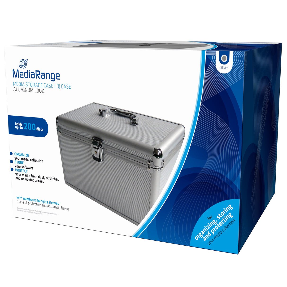 Mediarange Box75 Funda Para Discos Ópticos Maleta Rígida 200 Discos Plata