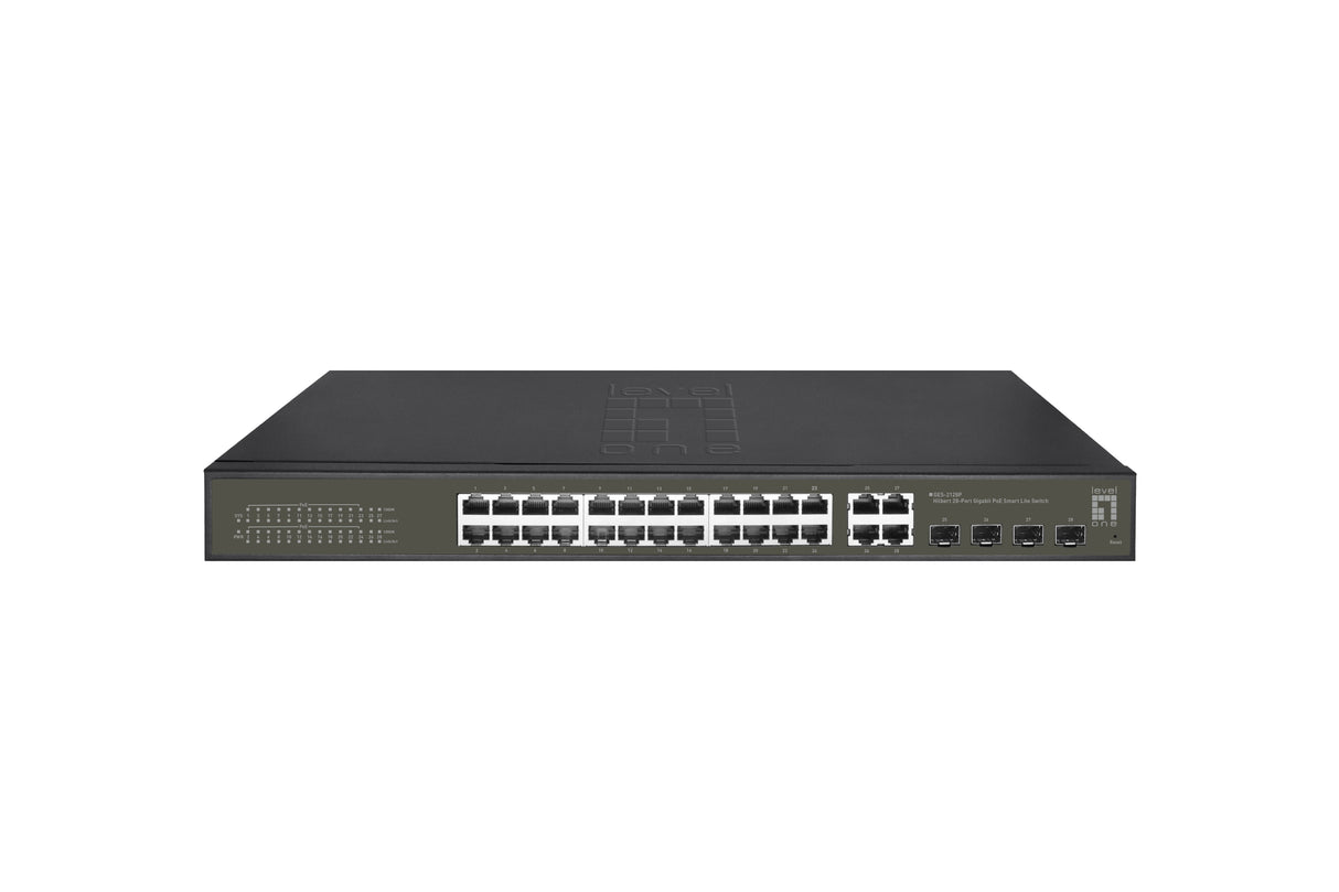 Levelone Switch 24x Ge Ges-2128p 4xgsfp 19" 380w 16xpoe+