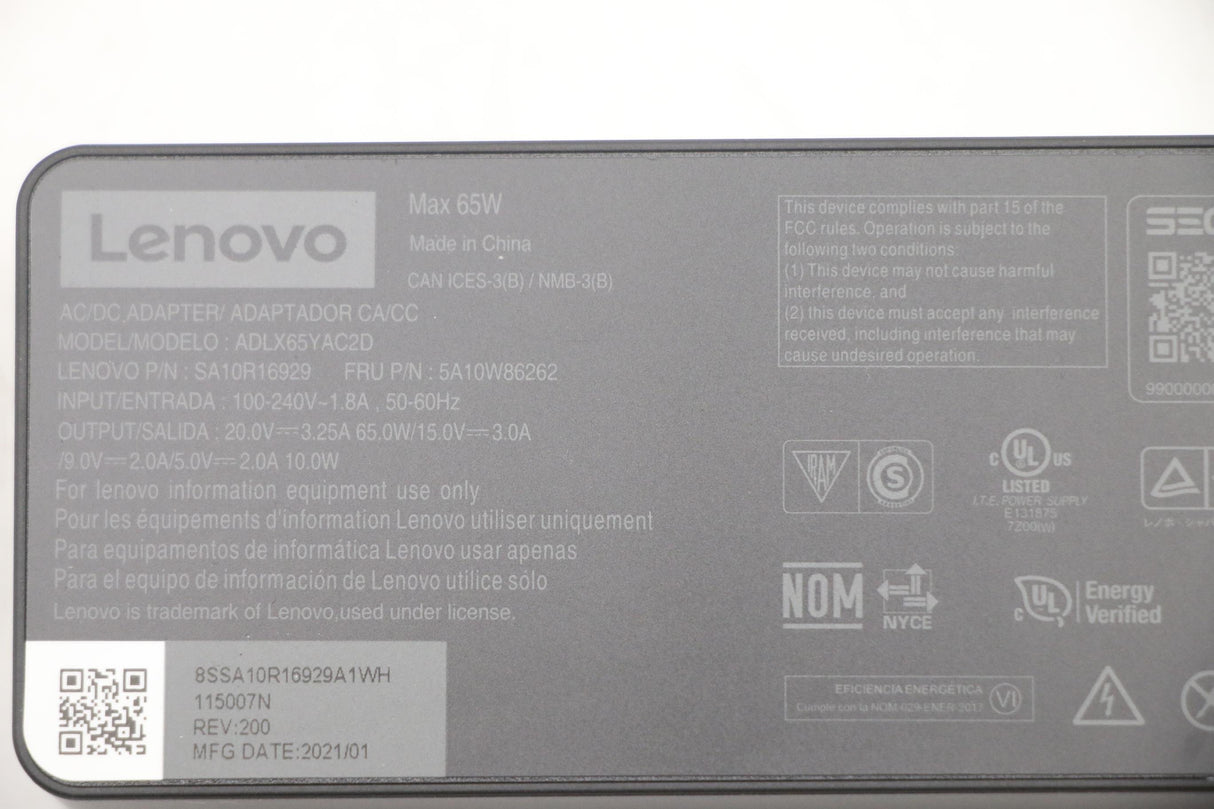 EAN 5704174265917 - Lenovo 5A10W86262 adaptador e inversor de corriente Interior 65 W Negro imagen 8