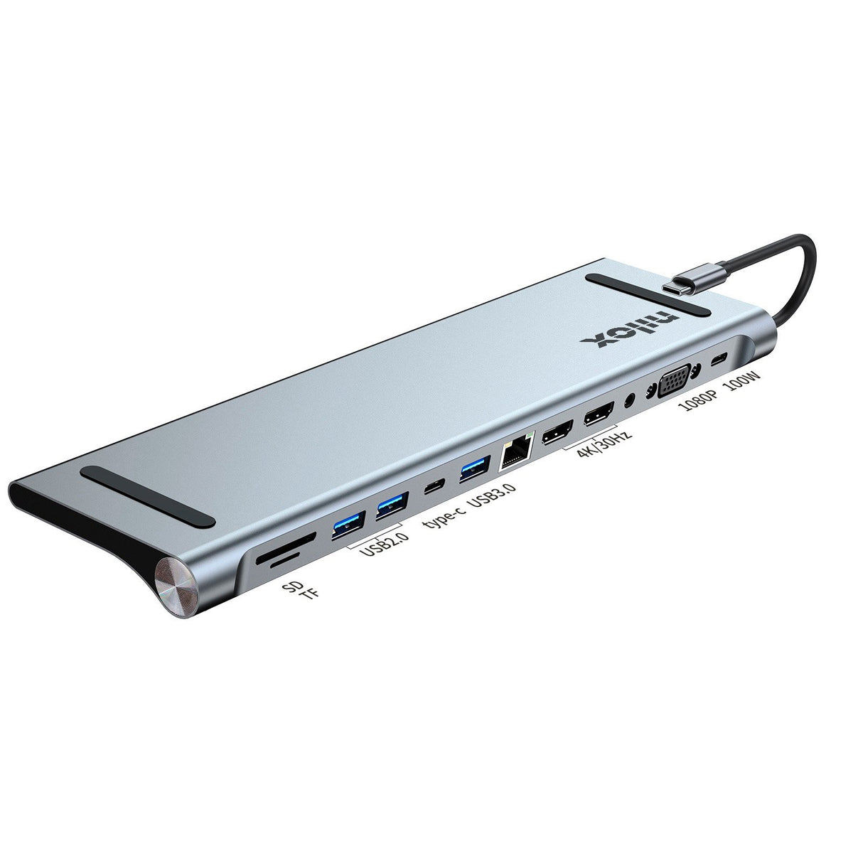 EAN 8054320849896 - Nilox NXDSUSBC07 base para portátil y replicador de puertos Acoplamiento Gris imagen 1
