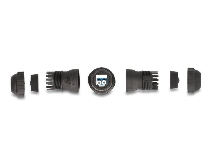 Delock 67046 Conector De Cable De Fibra Óptica Lc Duplex Hembra A Lc Duplex Hembra Upc Os2 Ip68 Resistente Al Polvo Y Al Agua