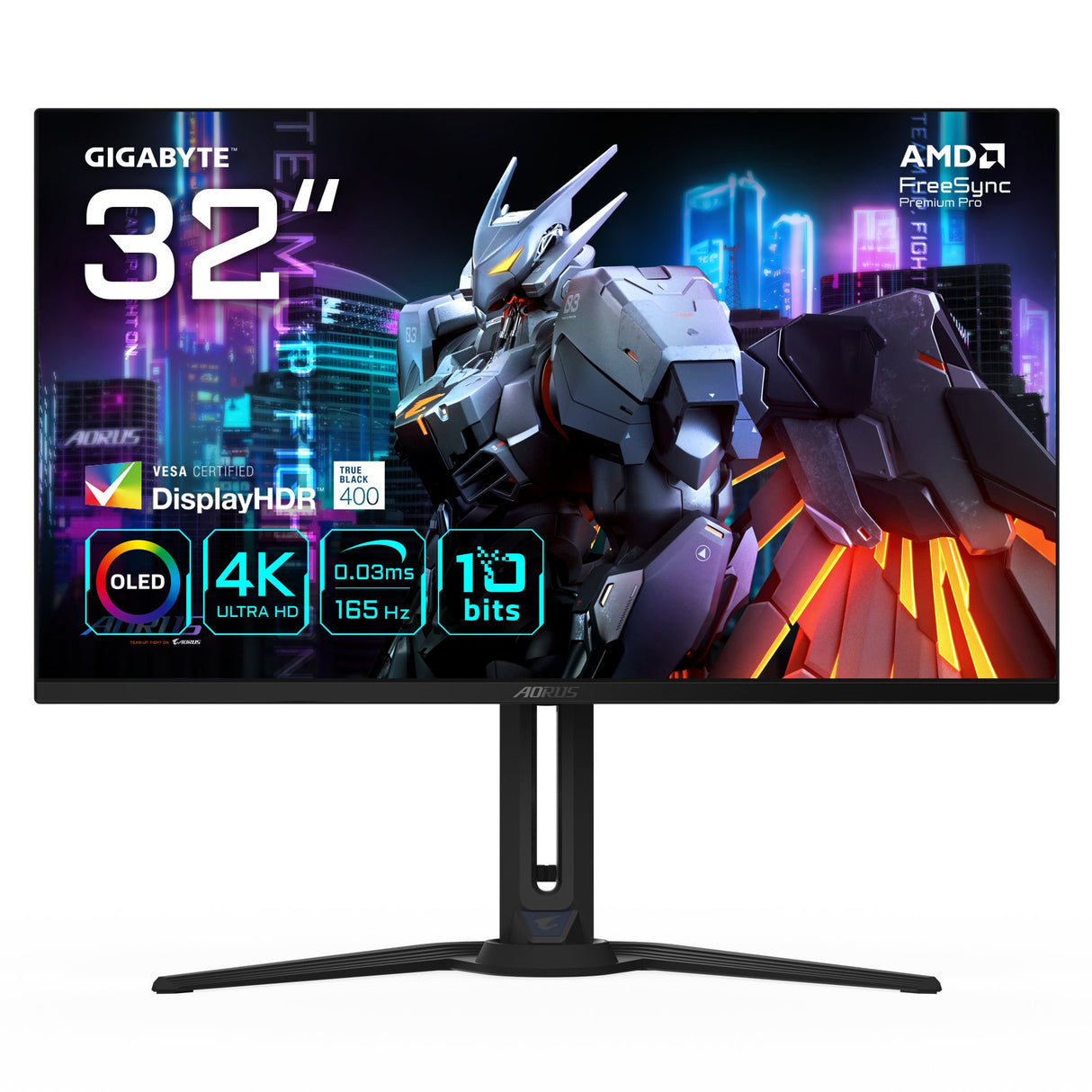 EAN 4719331861940 - GIGABYTE AORUS FO32U EK pantalla para PC 80 cm (31.5") 3840 x 2160 Pixeles 4K Ultra HD OLED Negro imagen 1