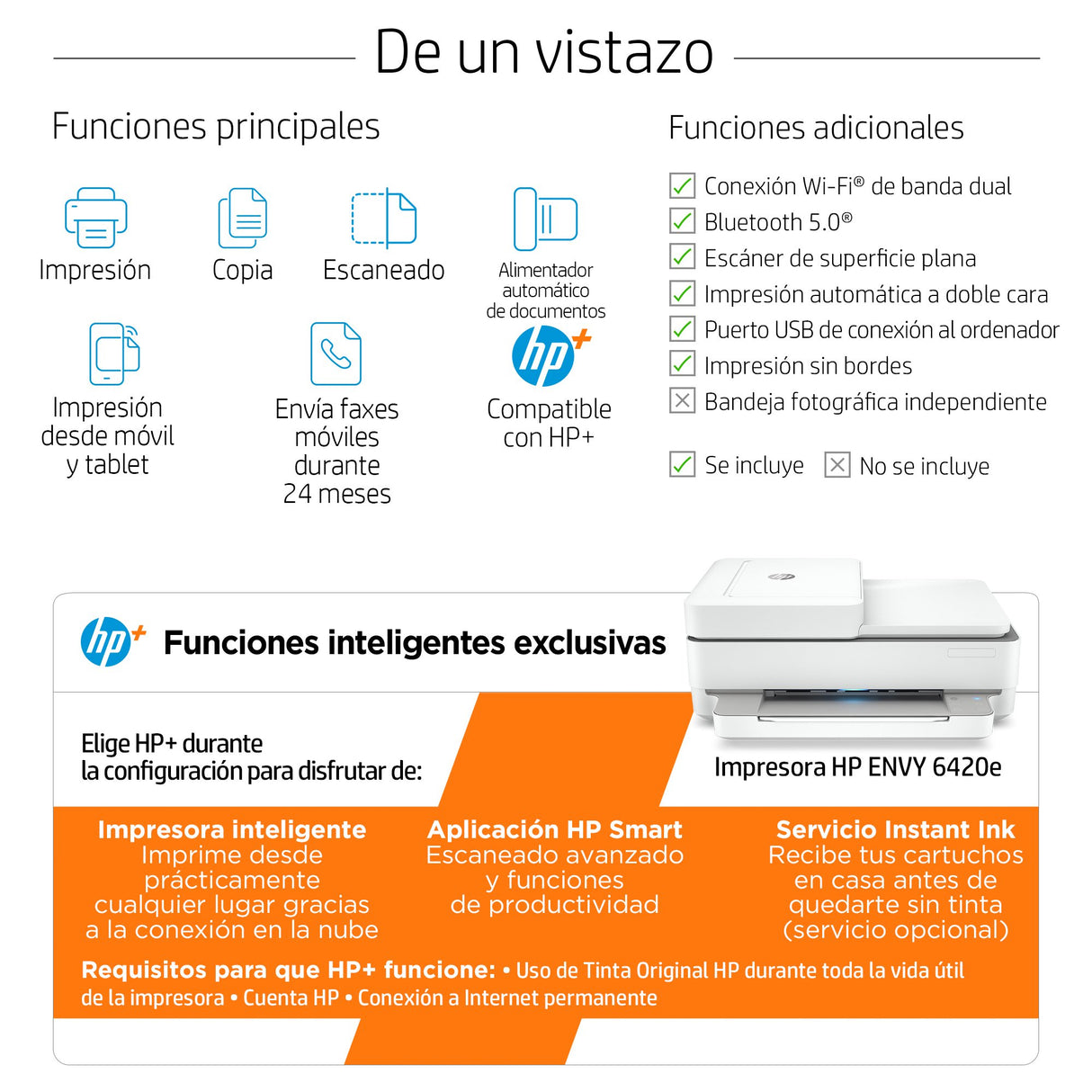 EAN 0195161625183 - HP ENVY 6420e AiO Printer Inyección de tinta térmica A4 4800 x 1200 DPI 10 ppm imagen 3