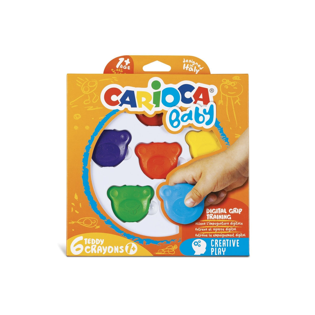 Carioca Ceras Teddy 1+ Con Forma De Osito Colores - Caja De 6