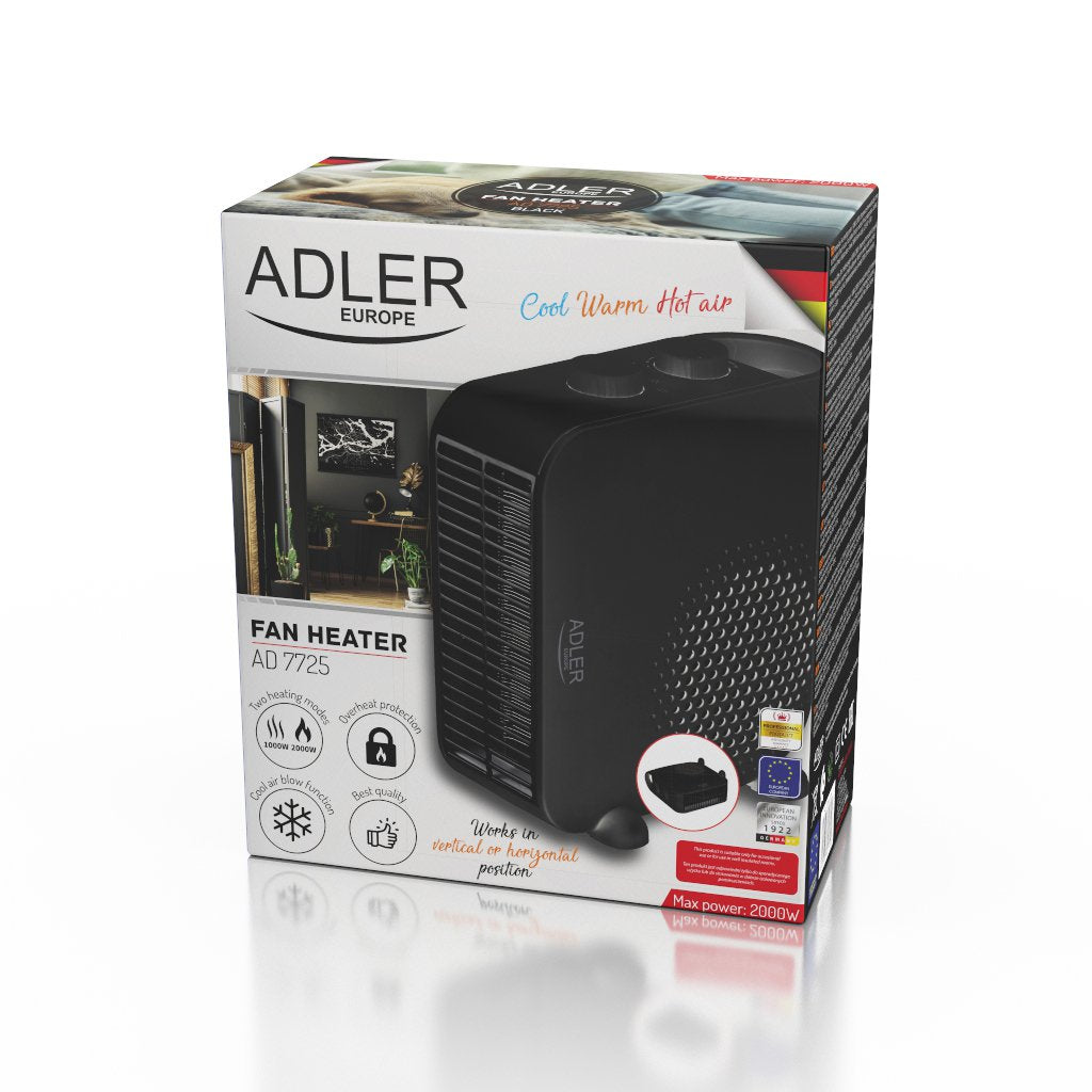 EAN 5903887801324 - Adler AD 7725B calefactor eléctrico Interior Negro 2000 W Ventilador eléctrico imagen 11