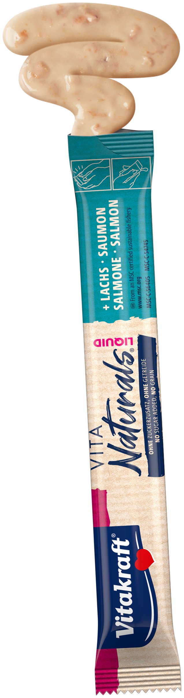 Goma Para Gatos Vitakraft Vita Naturals Liquid Salmon 5 X 15g