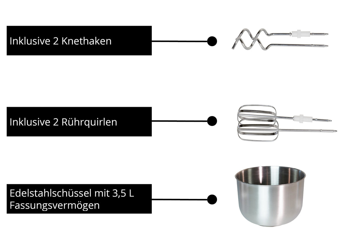 Unold Hand Blender Con Mixing Bowl Hannah White Silver (78720)