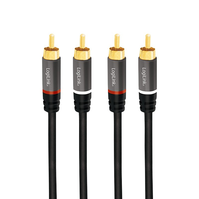 EAN 4052792052435 - LogiLink CA1206 cable de audio 3 m 2 x RCA Negro imagen 2