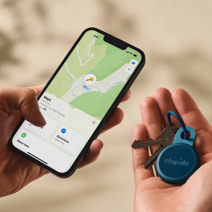 Chipolo Loop Rechargeable Tracking Tag Compatible With Apple Find My On Iphone Or Find Hub (Navy)