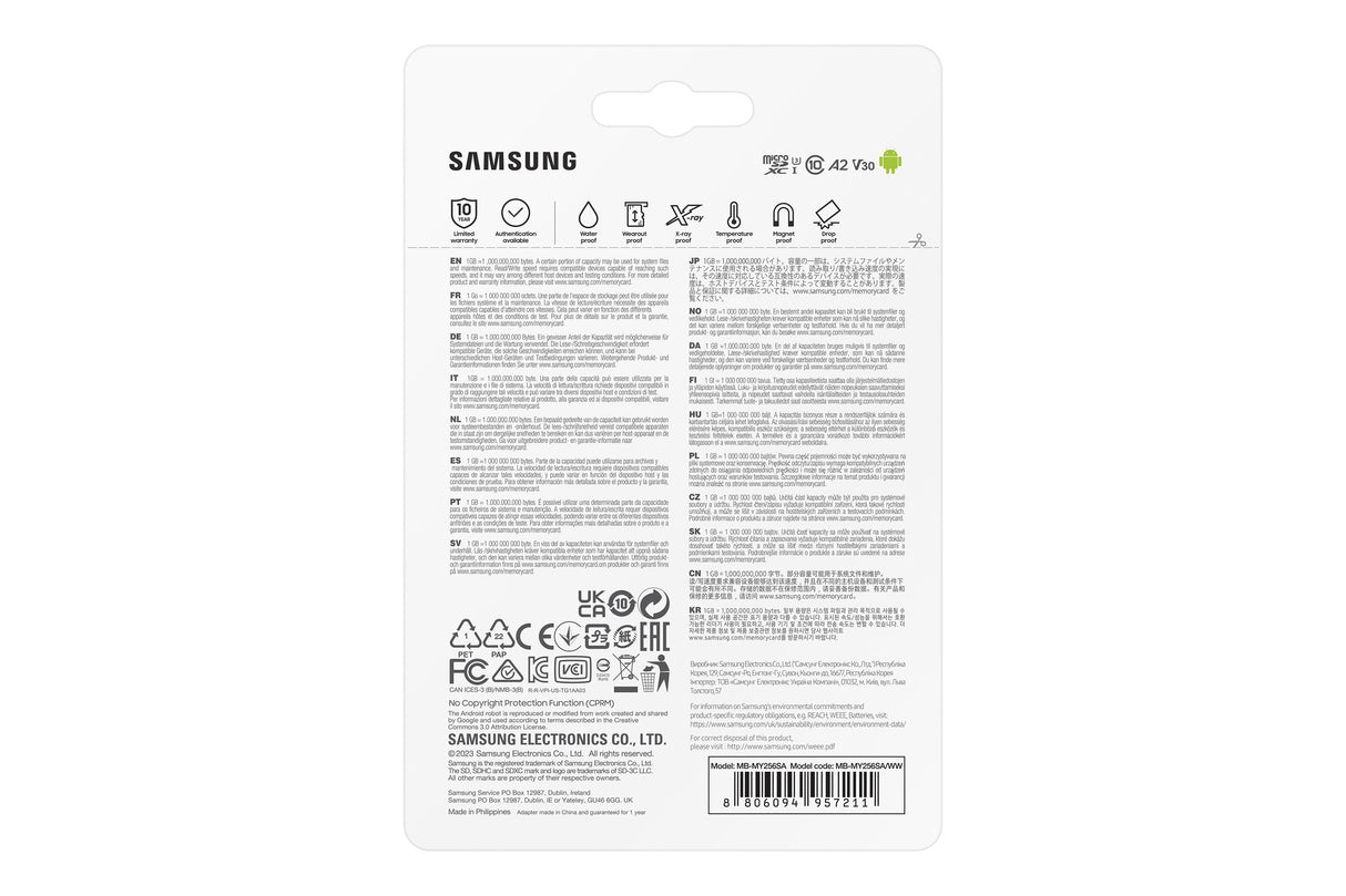 EAN 8806094957211 - Samsung MB-MY256S 256 GB MicroSDXC UHS-I imagen 9