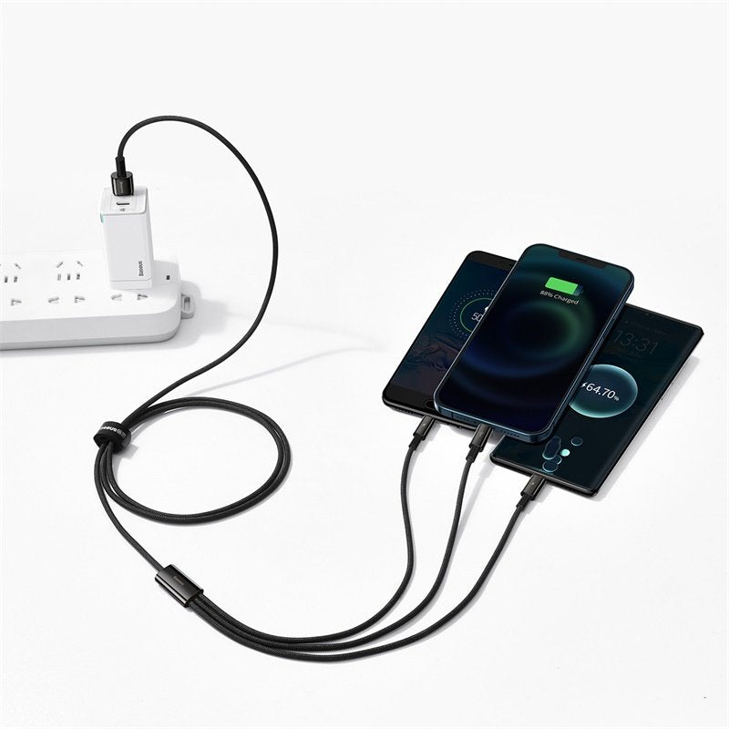 EAN 6953156204973 - Baseus Tungsten Gold 3-in-1 cable USB USB 2.0 1,5 m USB A USB C/Micro USB A/Lightning Negro imagen 7