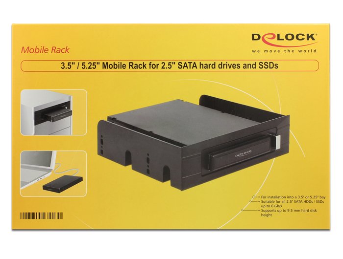 Delock 47213 Bastidor Móvil De 3.5? O 5.25? Para Unidades De Estado Sólido Y De Disco Duro Sata De 2.5?
