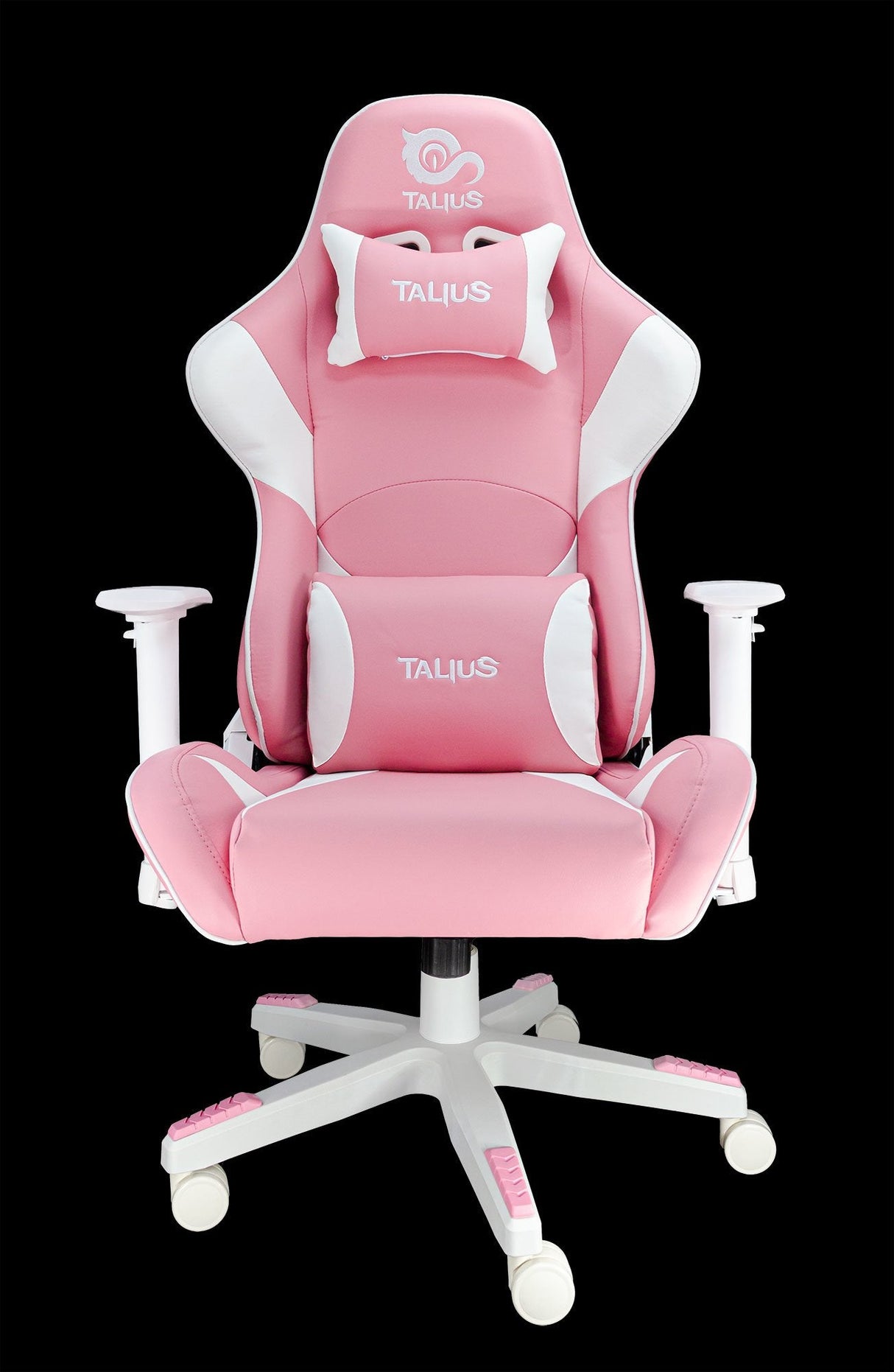 Talius Silla Dragonfly Gaming White/Pink, 2d, Butterfly, Base Nylon, Ruedas 60mm Nylon, Gas Clase 4,