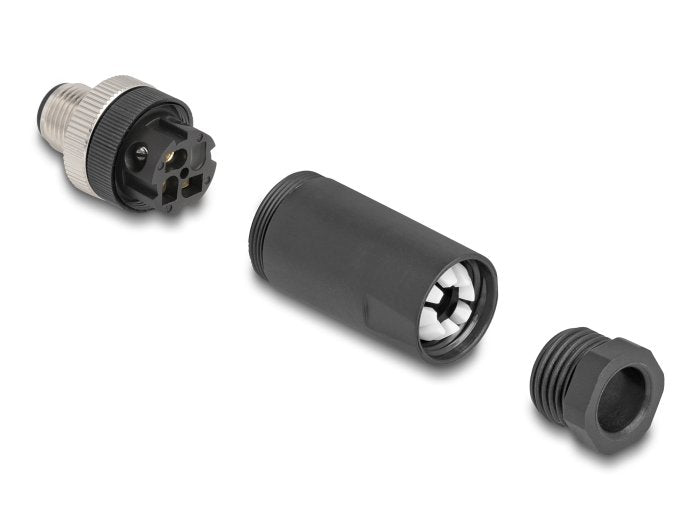 Delock 60566 M12 Conector Codificado A De 3 Pines Macho Para Montaje Con Conexión Por Tornillo