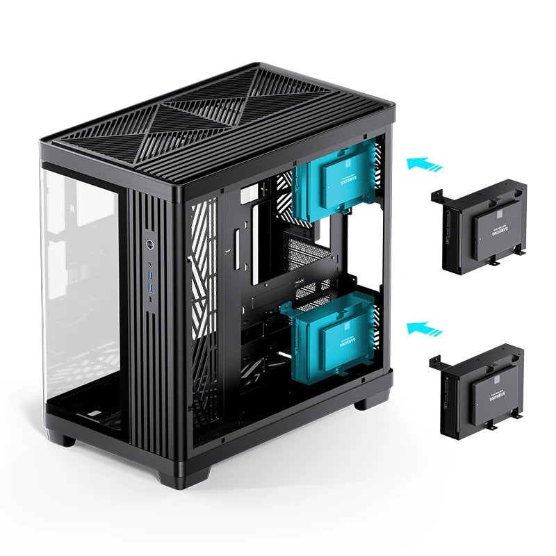 Jonsbo Tk-4 Gehäuse, Midi-Tower, Atx, Tempered Glass - Schwarz