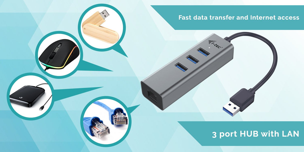 EAN 8595611701856 - i-tec Metal U3METALG3HUB hub de interfaz USB 3.2 Gen 1 (3.1 Gen 1) Type-A 5000 Mbit/s Gris imagen 9