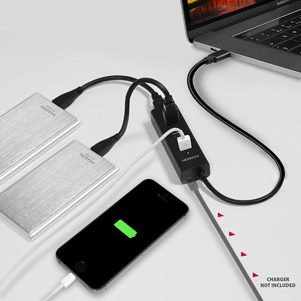 EAN 8595247903686 - Axagon HUE-S2C hub de interfaz USB 3.2 Gen 1 (3.1 Gen 1) Type-A 5000 Mbit/s Negro imagen 10