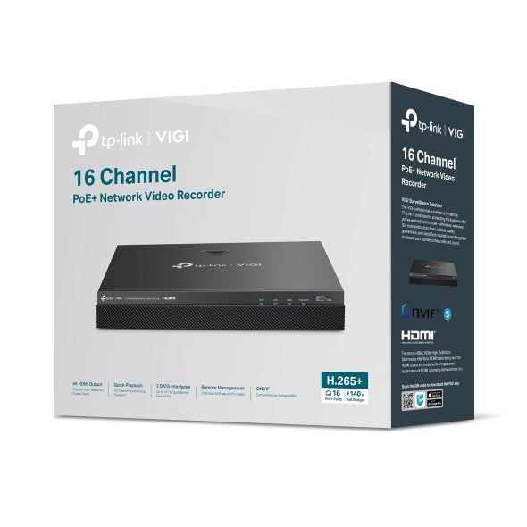 EAN 4895252504026 - TP-Link VIGI NVR2016H-16MP Grabadore de vídeo en red (NVR) Negro imagen 4