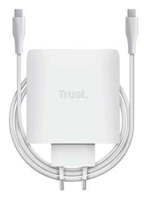 Cargador De Pared Gan Trust Maxo 100w 2xusb Tipo-C Incluye Cable Usb Tipo-C 100w