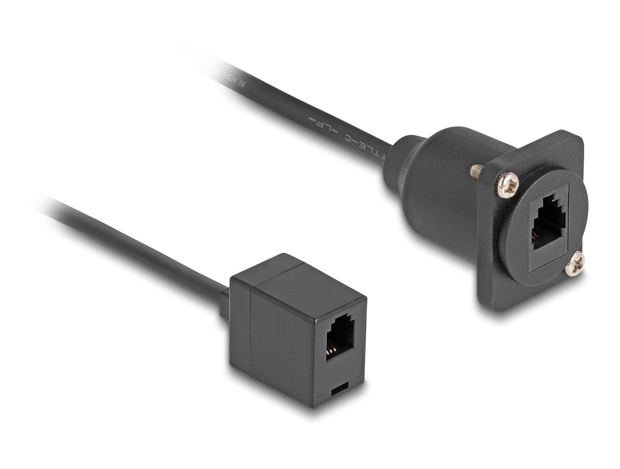 Delock Cable Rj10 Tipo D Hembra A Hembra Negro 30 Cm