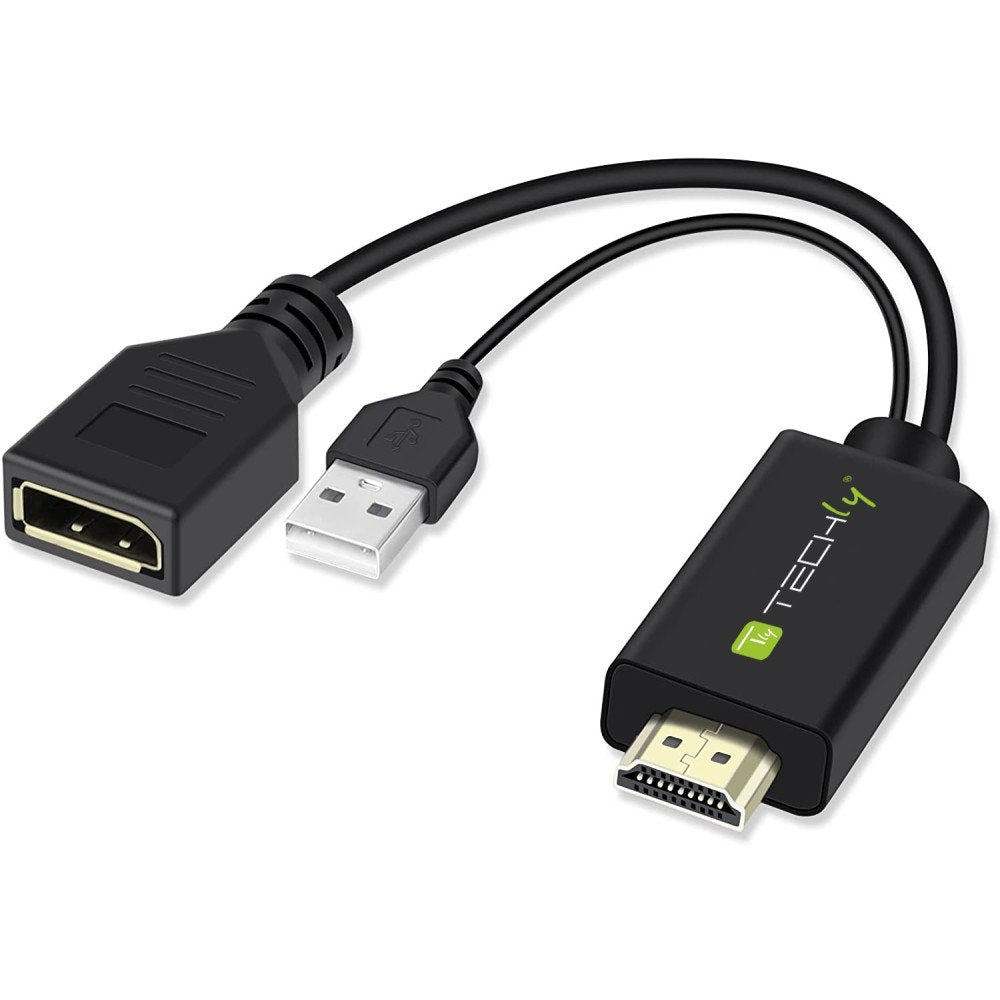 Techly Icoc Hdmi-Dp12a Adaptador Hdmi A Displayport Con Alimentación Usb 4k*30hz M/F