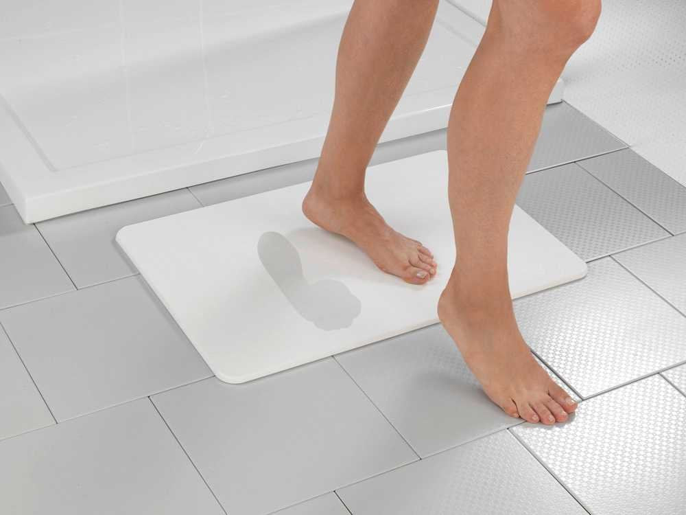 Alfombra De Baño Antideslizante De Diatomita, Blanco, 60 X 39 Cm
