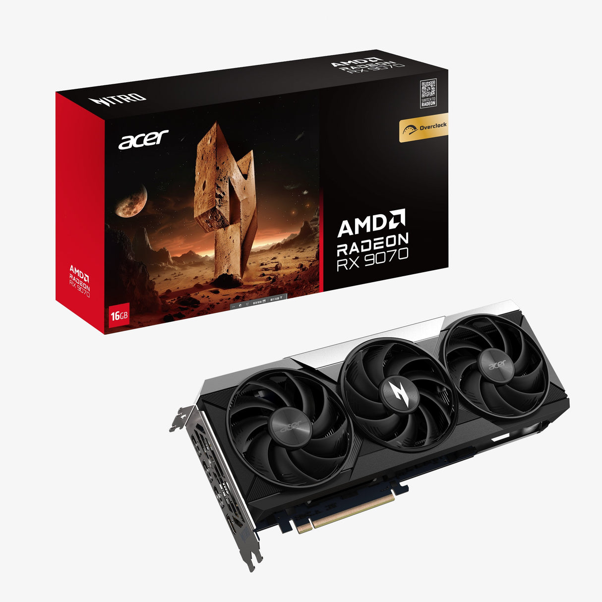 Tarjeta Grafica Acer Nitro Amd Rx9070 Oc 16gb Gddr6 1xhdmi 3xdp2.