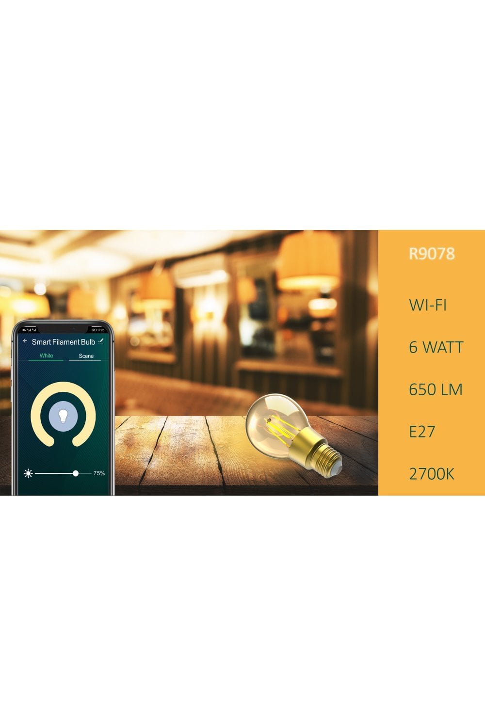 EAN 8435606703598 - WOOX R9078 iluminación inteligente Bombilla inteligente Wi-Fi 6 W imagen 4