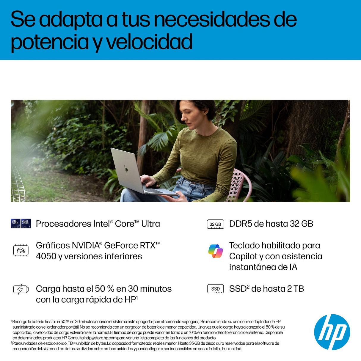 Portátil Hp Omnibook 7 Ai 16 Ay0006ns 16 " Ultra 7 255u 32gb 1tb Geforce Rtx 4050 W11 Plata Glaciar