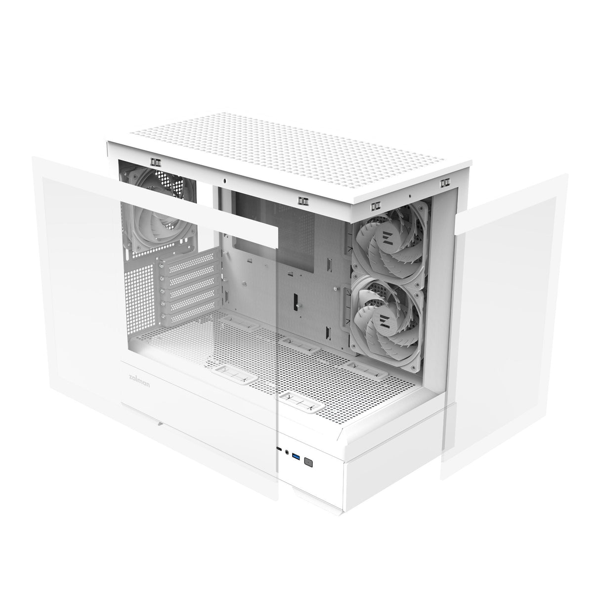 Caja Pc Zalman P30 V2 Microatx Mini Tower 3 Fansrgb Wh