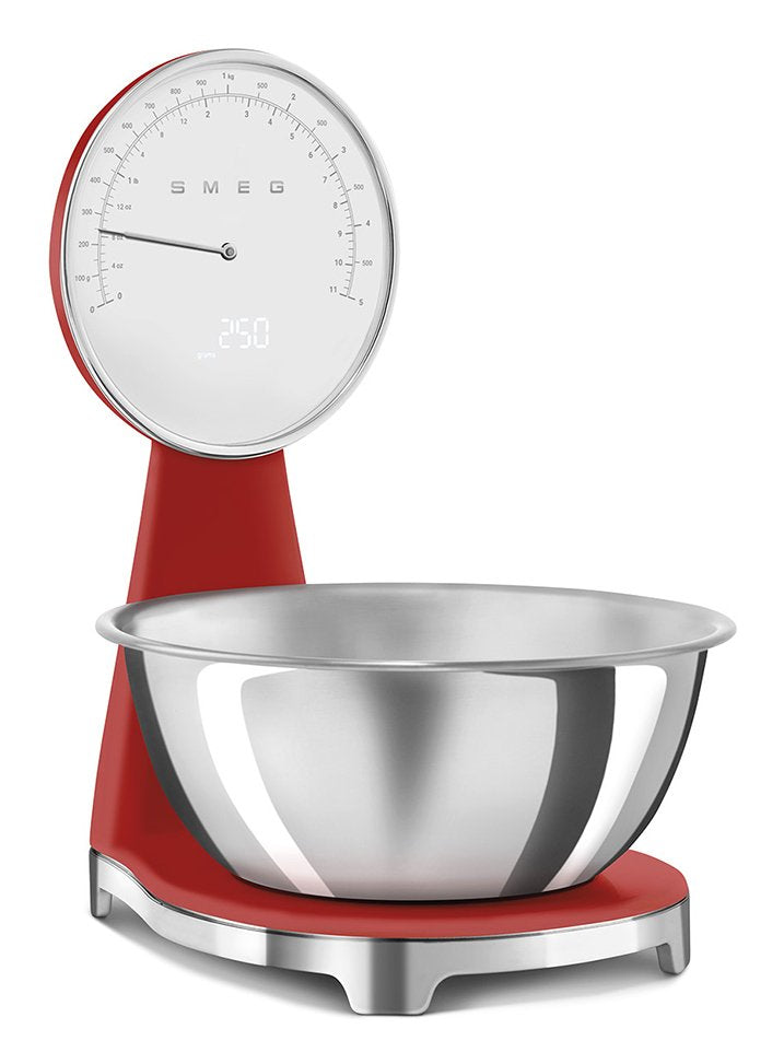 Bascula De Cocina Analógica Y Digital Smeg Rojo Ksf01rdww
